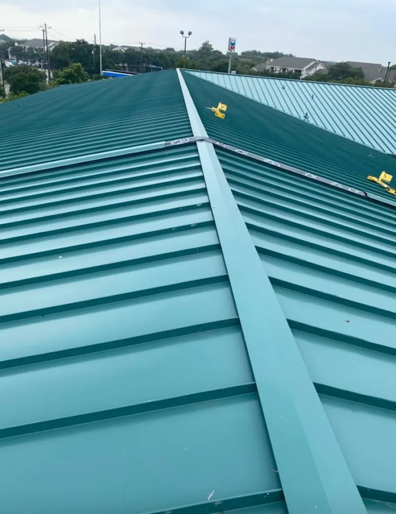 Green commercial metal roof ridge and valley for Metal Roof Repair in Plumstead